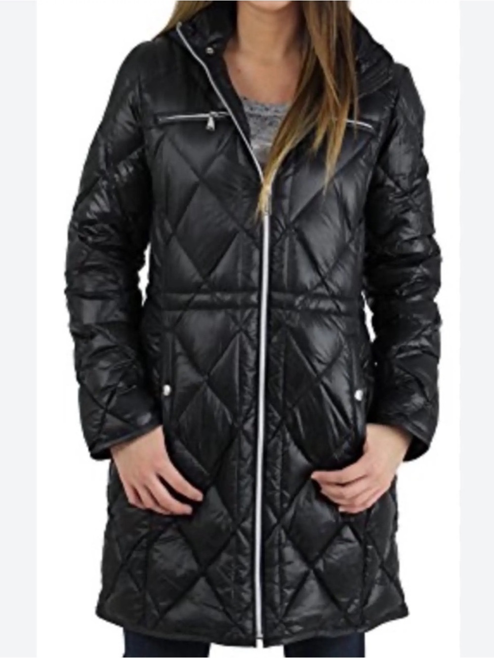 Michael Kors Packable Down Fill Hooded Puffer Coat Black Size S